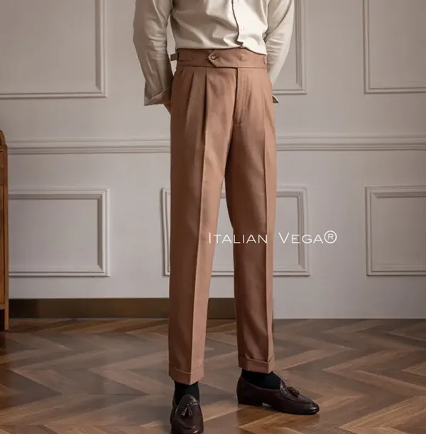 Khaki_Polyester_Signature_Gurkha_Pants_For_Men