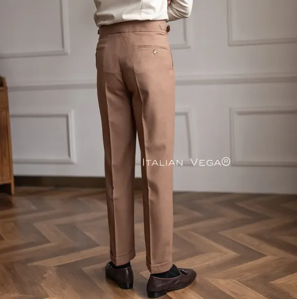 Khaki_Polyester_Signature_Gurkha_Pants_For_Men