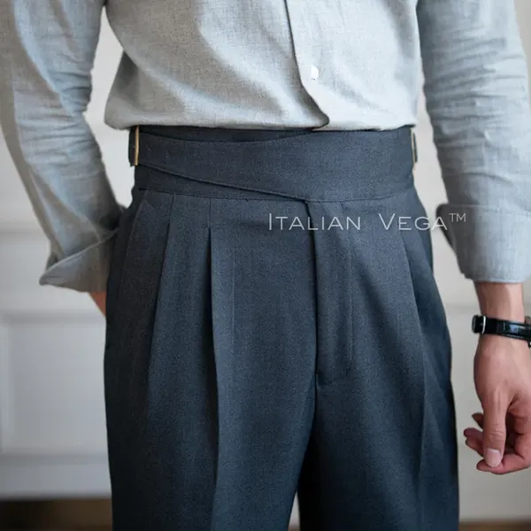 Elephant_Grey_Polyester_Blend_Classic_Buckle_Gurkha_Pants_For_Men