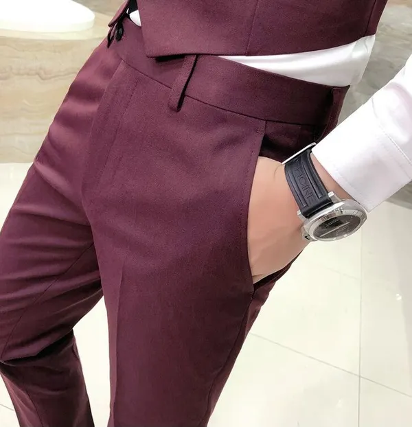 Wine_Cotton_Lycra_Straight_Fit_Formal_Pants_For_Men