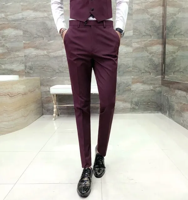 Wine_Cotton_Lycra_Straight_Fit_Formal_Pants_For_Men