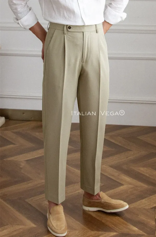 Lime_Polyester_Pleated_Trousers_For_Men