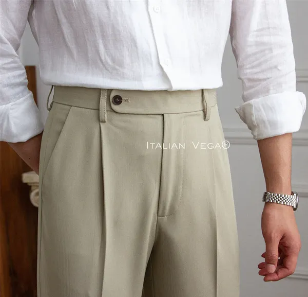 Lime_Polyester_Pleated_Trousers_For_Men
