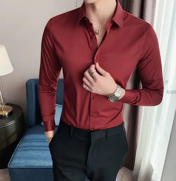 Wine_Satin_Relaxed_Fit_Shirt_For_Men