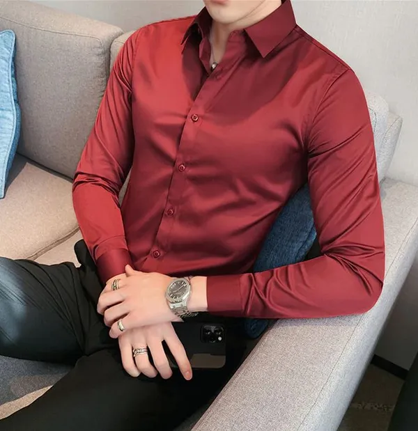 Wine_Satin_Relaxed_Fit_Shirt_For_Men
