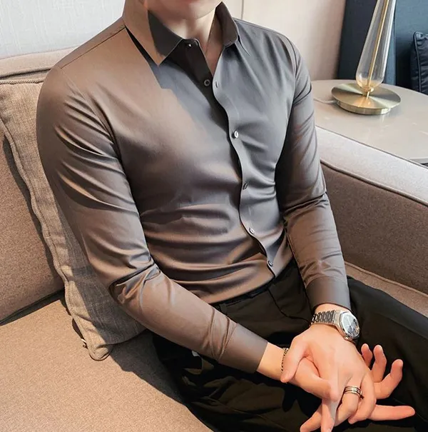Brown_Satin_Shirt_For_Men