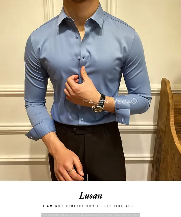 Greyish_Blue_Satin_Slim_Fit_Shirt_For_Men