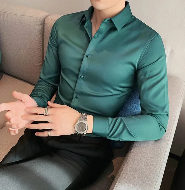 Green_Satin_Shirt_For_Men