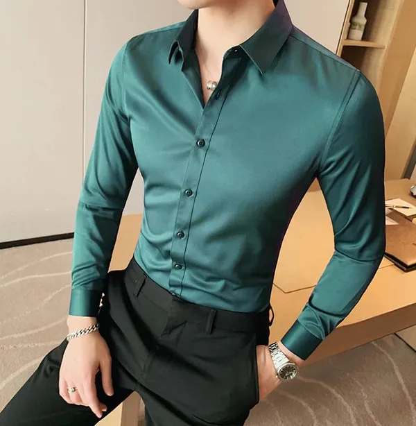 Green_Satin_Shirt_For_Men