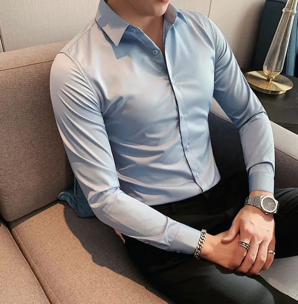 Sky_Blue_Cotton_Satin_Shirt_For_Men