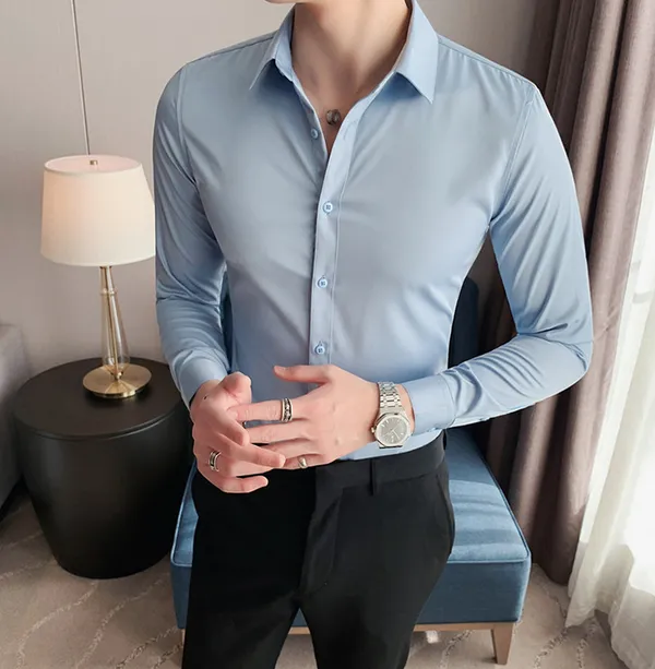 Sky_Blue_Cotton_Satin_Shirt_For_Men