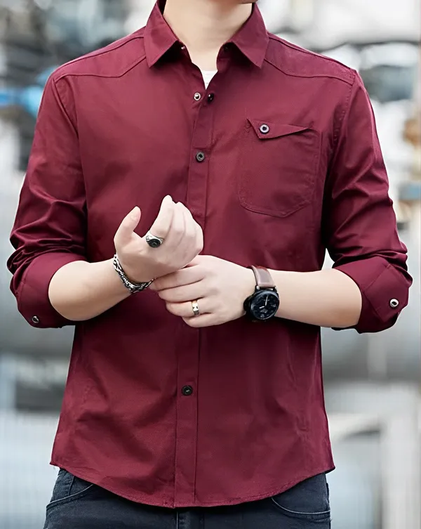 Maroon_Cotton_Casual_Shirt_For_Men