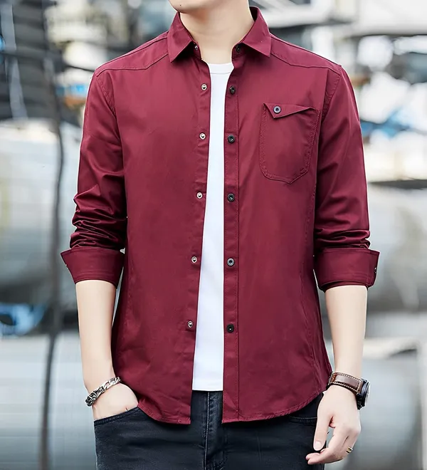 Maroon_Cotton_Casual_Shirt_For_Men