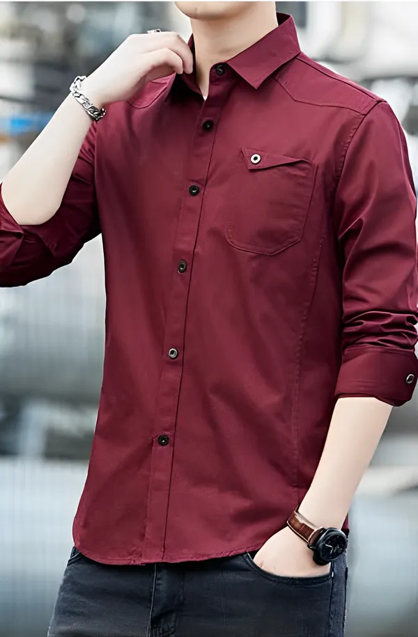 Maroon_Cotton_Casual_Shirt_For_Men