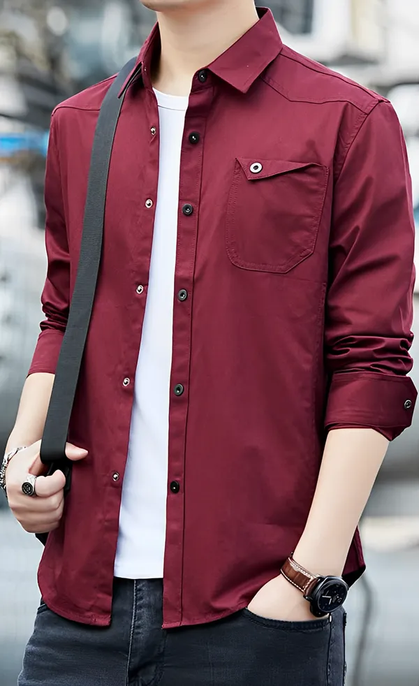 Maroon_Cotton_Casual_Shirt_For_Men