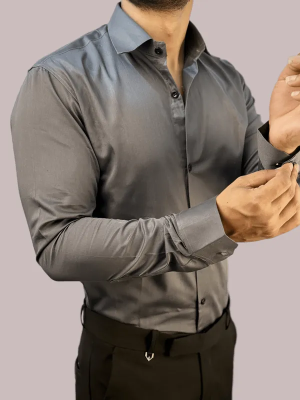 Dark_Grey_Satin_Formal_Shirt_For_Men