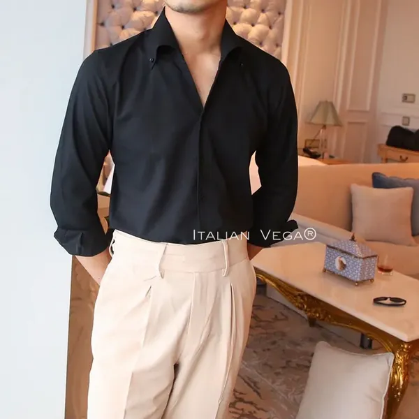 Black_Cotton_Button-Down_Shirt_For_Men