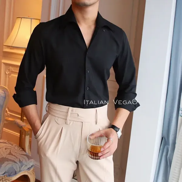 Black_Cotton_Button-Down_Shirt_For_Men