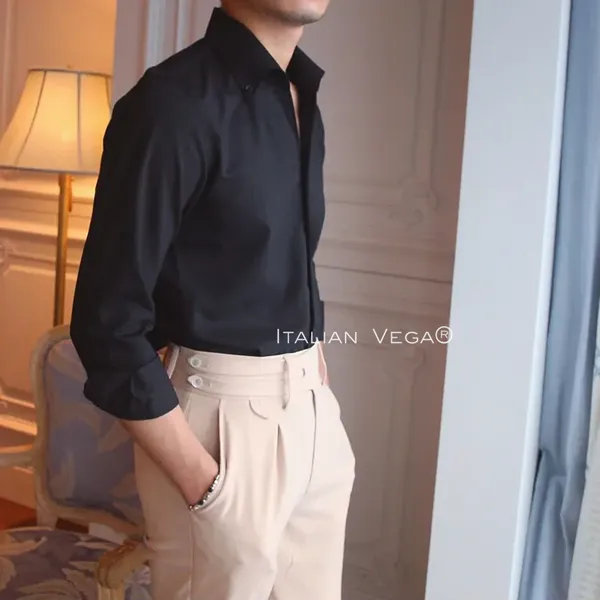 Black_Cotton_Button-Down_Shirt_For_Men
