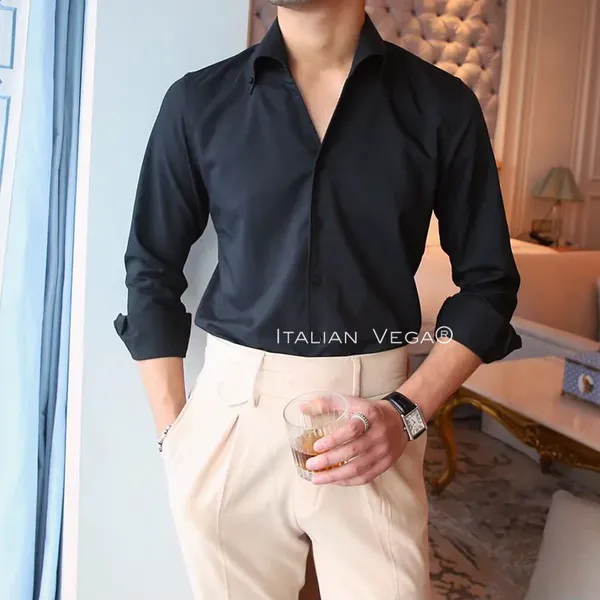Black_Cotton_Button-Down_Shirt_For_Men