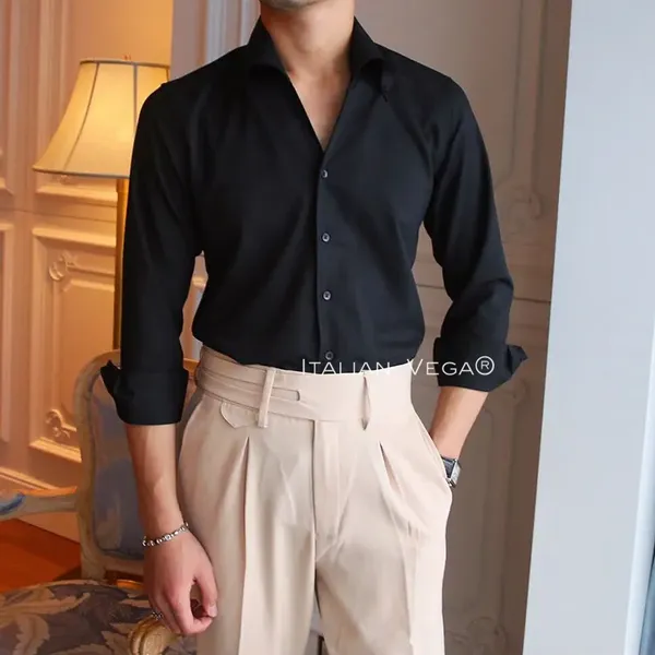 Black_Cotton_Button-Down_Shirt_For_Men