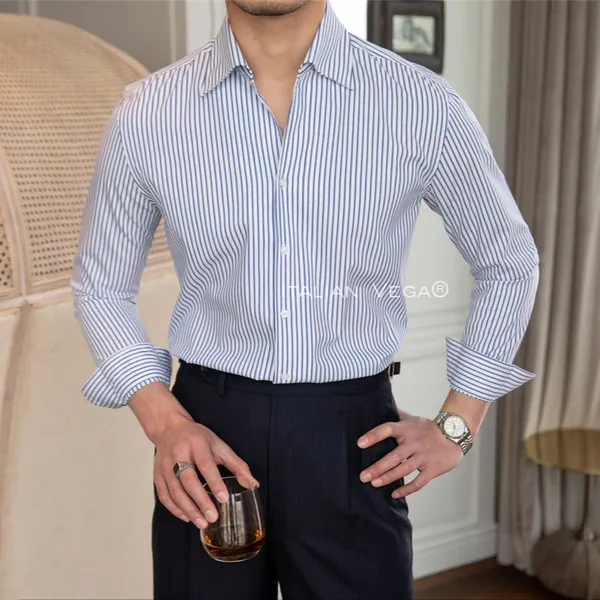 Navy_Cotton_Classic_Striped_Shirt_For_Men