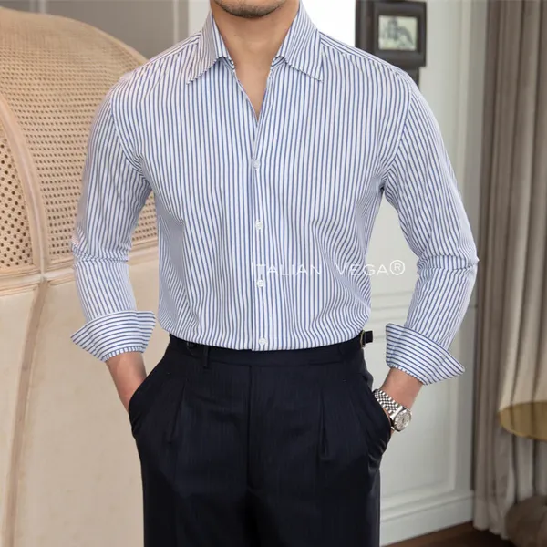 Navy_Cotton_Classic_Striped_Shirt_For_Men
