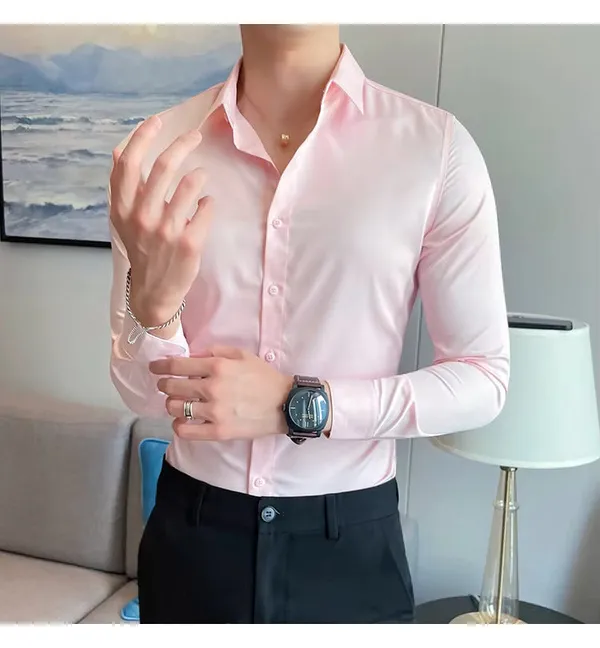 Light_Pink_Satin_Shirt_For_Men