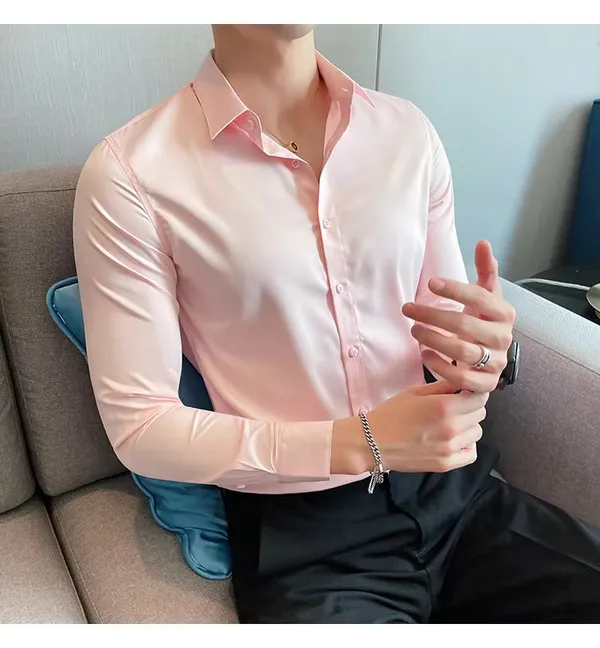 Light_Pink_Satin_Shirt_For_Men
