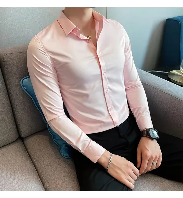 Light_Pink_Satin_Shirt_For_Men