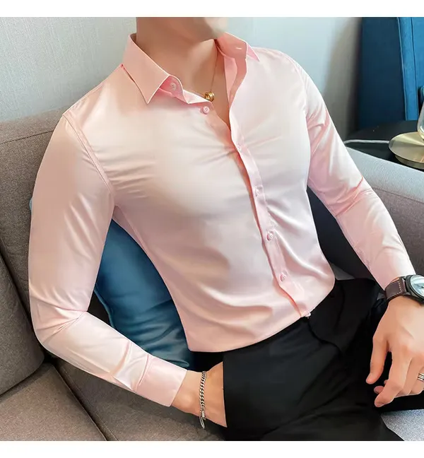 Light_Pink_Satin_Shirt_For_Men