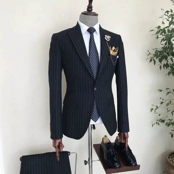 Navy_Terry_Cotton_Striped_Single_Breasted_2_Piece_Suit_For_Men