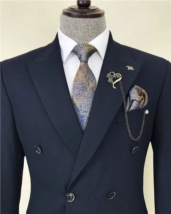Navy_Terry_Cotton_Double_Breasted_2_Piece_Suit_For_Men