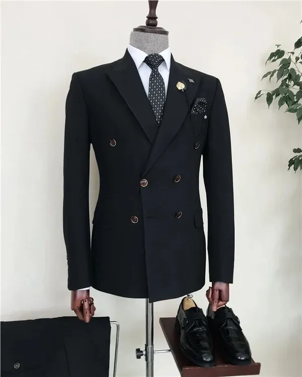 Black_Terry_Cotton_Double_Breasted_2_Piece_Suit_For_Men