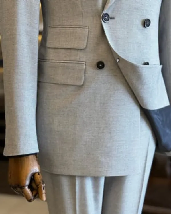 Ash_Grey_Terry_Cotton_Double_Breasted_Suit_For_Men