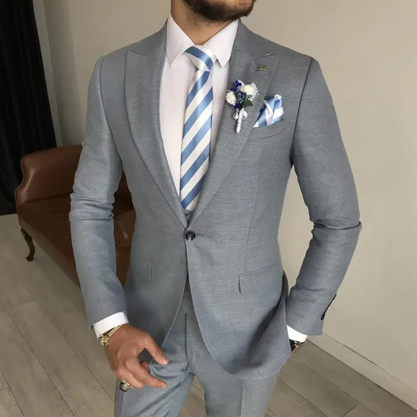 Grey_Terry_Cotton_Single_Breasted_3_Piece_Suit_For_Men
