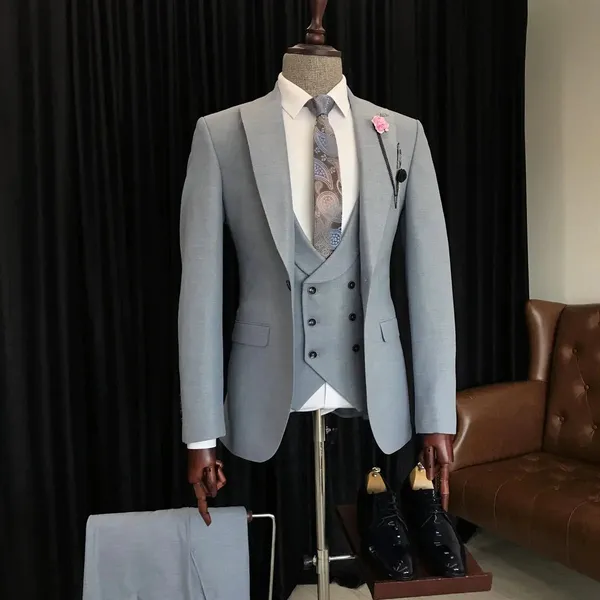 Grey_Terry_Cotton_Single_Breasted_3_Piece_Suit_For_Men