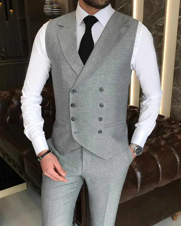 Ash_Grey_Terry_Cotton_Single_Breasted_3_Piece_Suit_For_Men