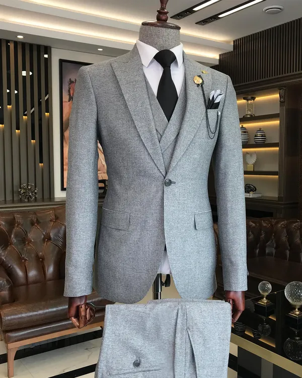 Ash_Grey_Terry_Cotton_Single_Breasted_3_Piece_Suit_For_Men