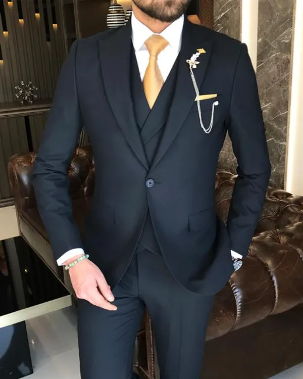 Carbon_Blue_Terry_Cotton_Single_Breasted_3_Piece_Suit_For_Men