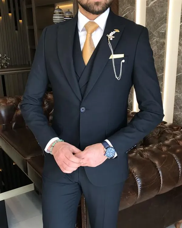 Carbon_Blue_Terry_Cotton_Single_Breasted_3_Piece_Suit_For_Men