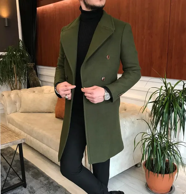 Green_Tweed_Slim_Fit_Double_Breasted_Coat_For_Men