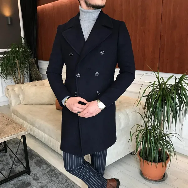Dark_Blue_Tweed_Slim_Fit_Double_Breasted_Coat_For_Men