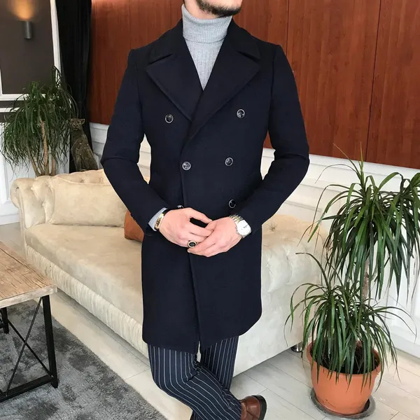 Dark_Blue_Tweed_Slim_Fit_Double_Breasted_Coat_For_Men