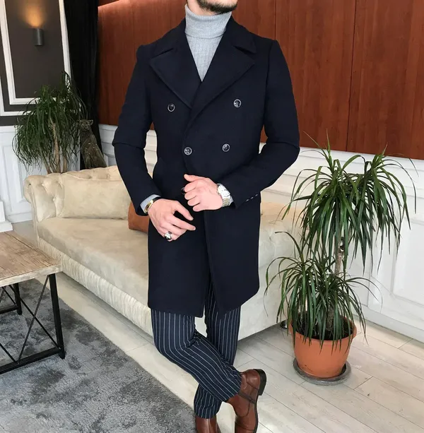 Dark_Blue_Tweed_Slim_Fit_Double_Breasted_Coat_For_Men