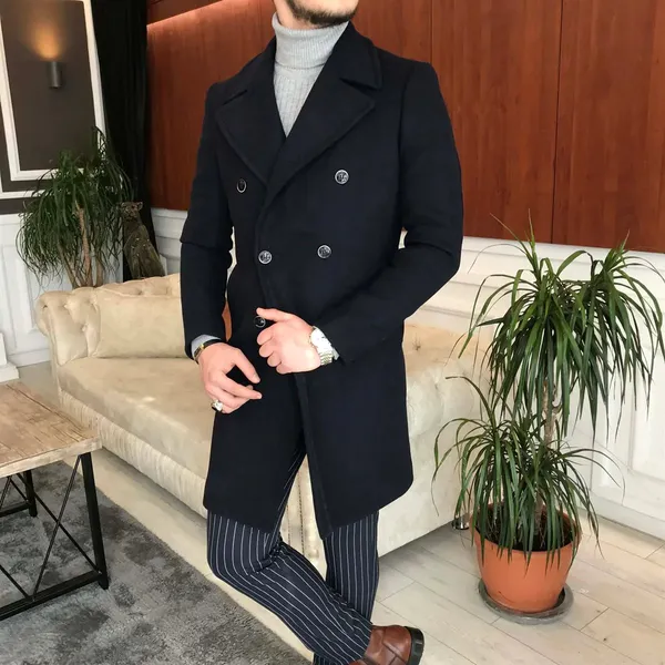 Dark_Blue_Tweed_Slim_Fit_Double_Breasted_Coat_For_Men