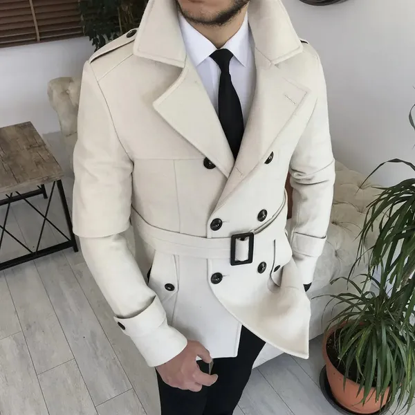 Beige_Tweed_Double-Breasted_Overcoat_For_Men