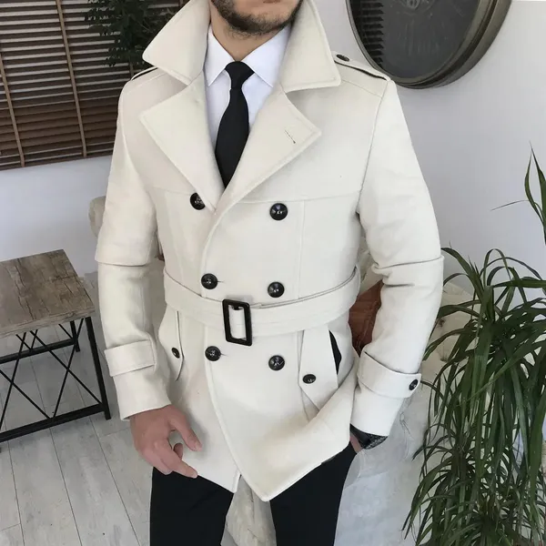 Beige_Tweed_Double-Breasted_Overcoat_For_Men