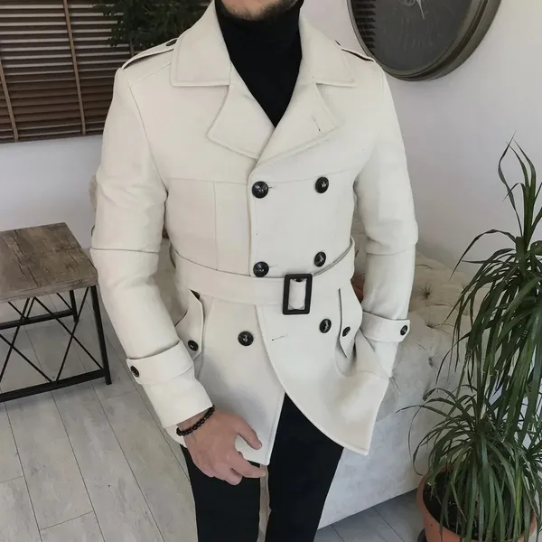 Beige_Tweed_Double-Breasted_Overcoat_For_Men