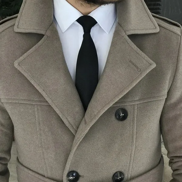 Beige_Tweed_Double_Breasted_Coat_For_Men